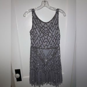 Aidan Mattox Sequin Embellished Cocktail Dress in Lilac/Silver Size 4 NWT
